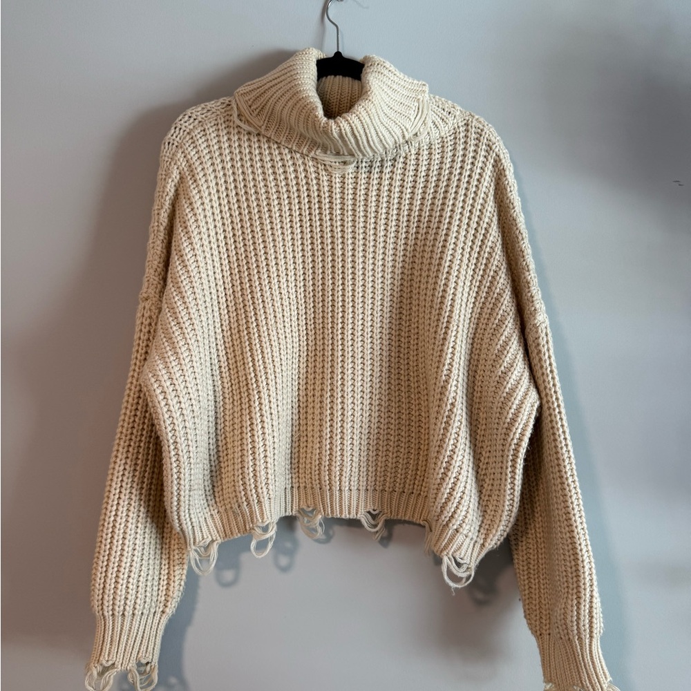 Cozy Cream Knit Turtleneck Sweater